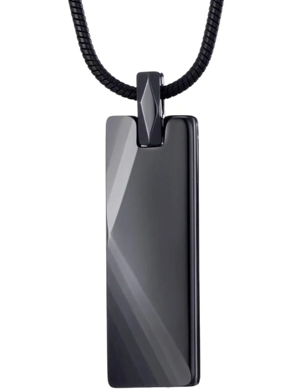 Men's Tungsten Bar Pendant Necklace | 22